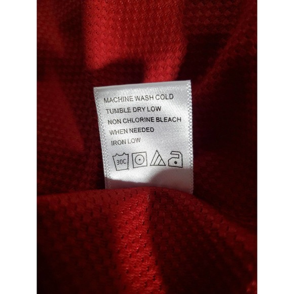 Tail Women's Short Sleeve Golf Polo Shirt Size L Red Zip Polyester Silver Studs - Picture 7 of 8